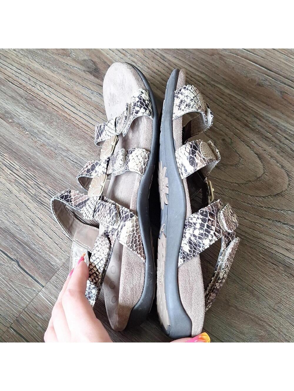 Vionic Brown Reptile Print Strappy Sandal Size 9 - Picture 7 of 9